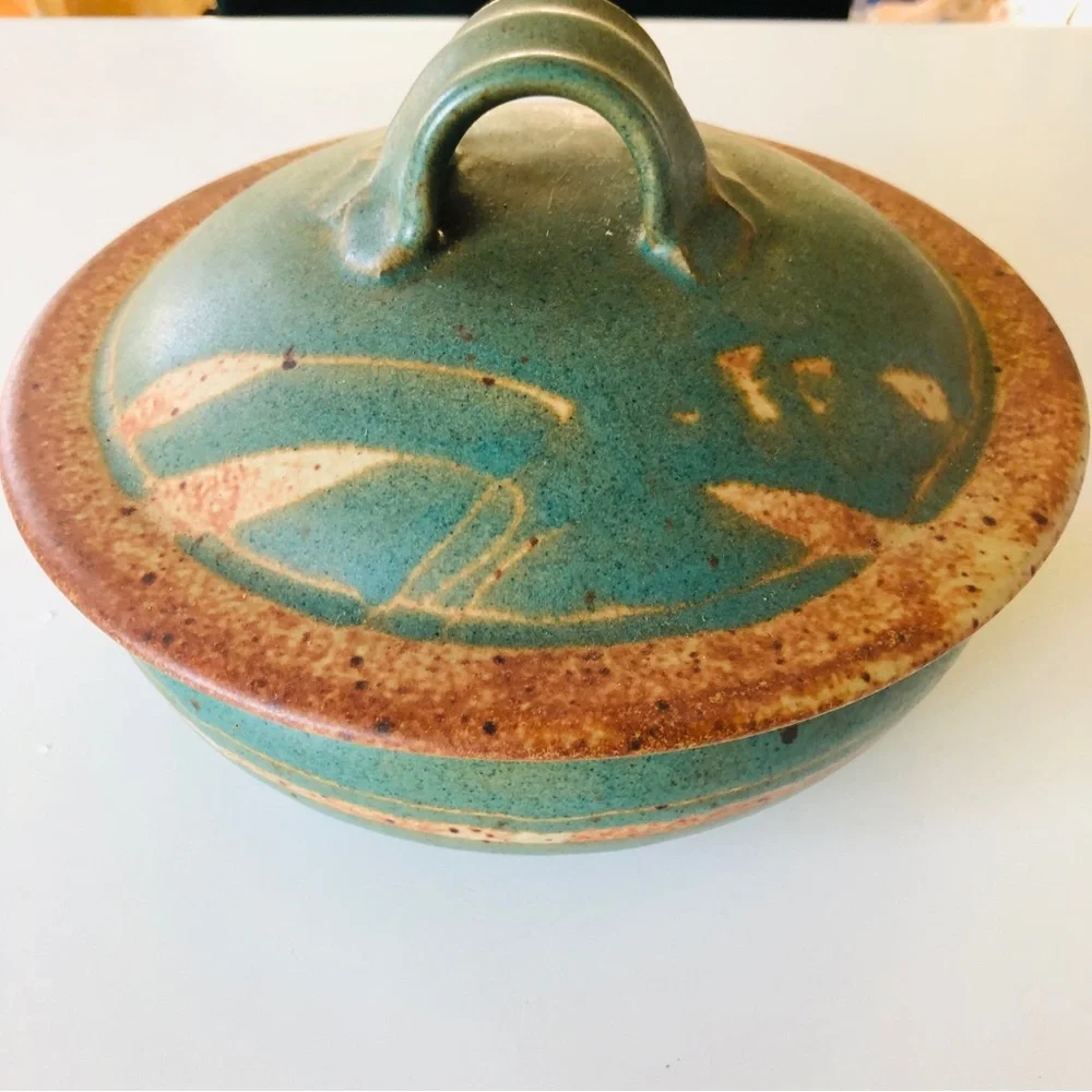 Artisnal  Handmade Pottery Casserole Signed